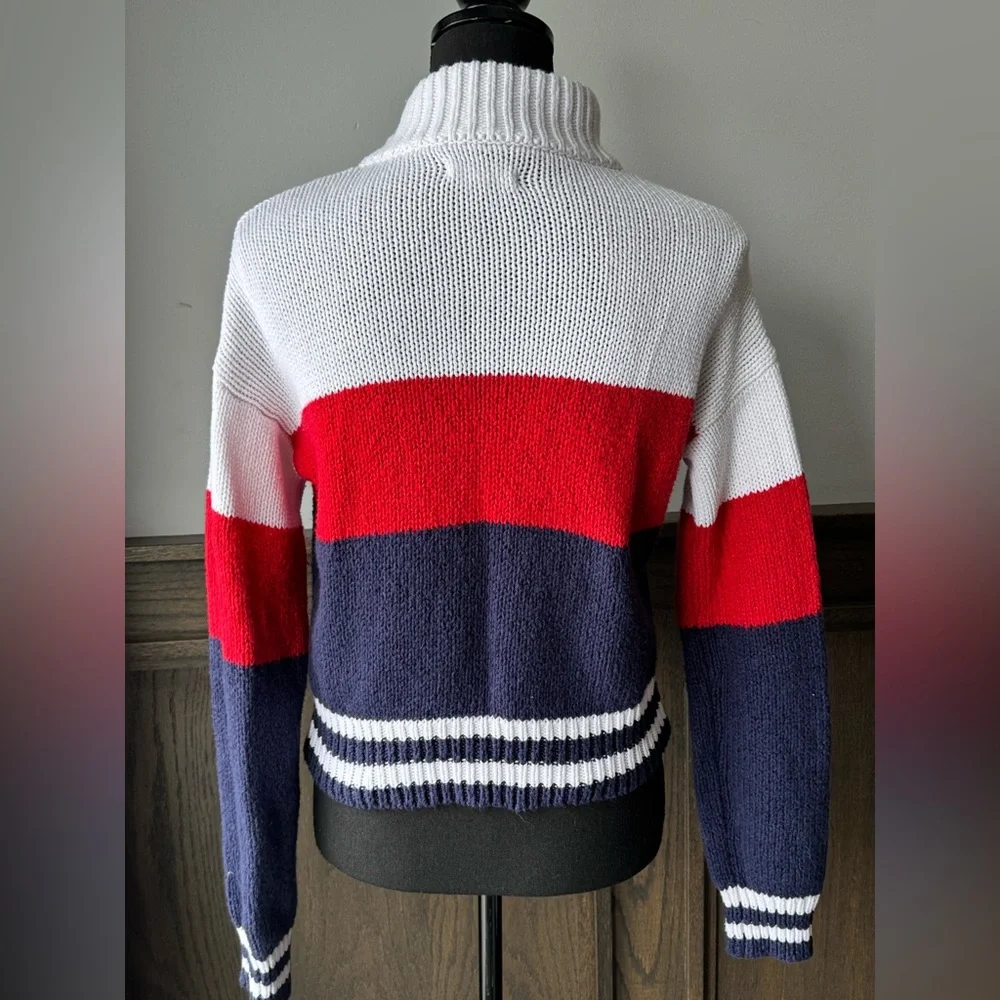 La Hearts Red, White, and Navy Cowl Sweater - Picture 2 of 7